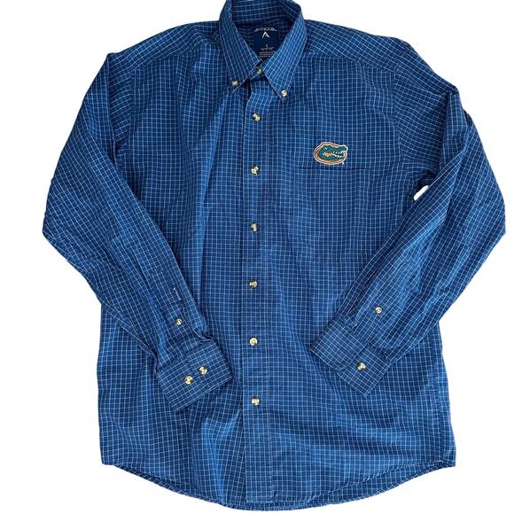 Antigua Blue/White Univ. of Florida Gators Logo, Long Sleeve Button Down- S - Picture 1 of 9